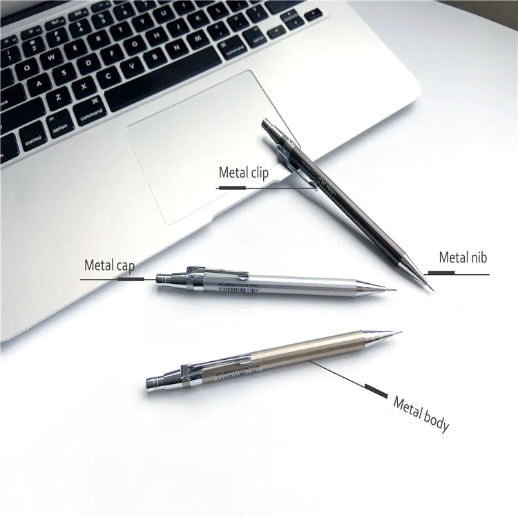 
Popular Silver Color Metal Mechanical Pencil With Customer Logo Print 