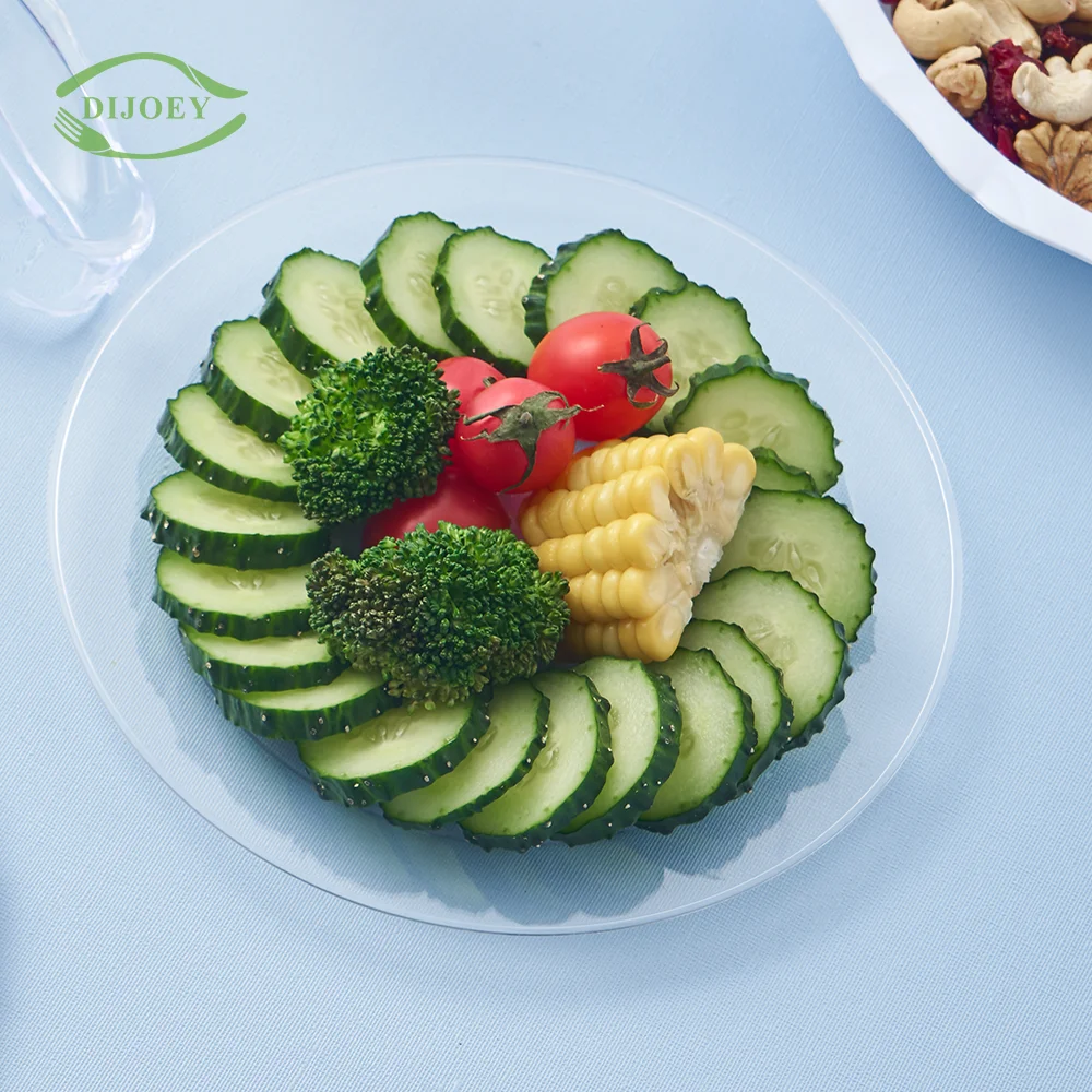 High quality wholesale cheap food grade plastic disposable transparent kitchen food snack fruit serving tray for promotion