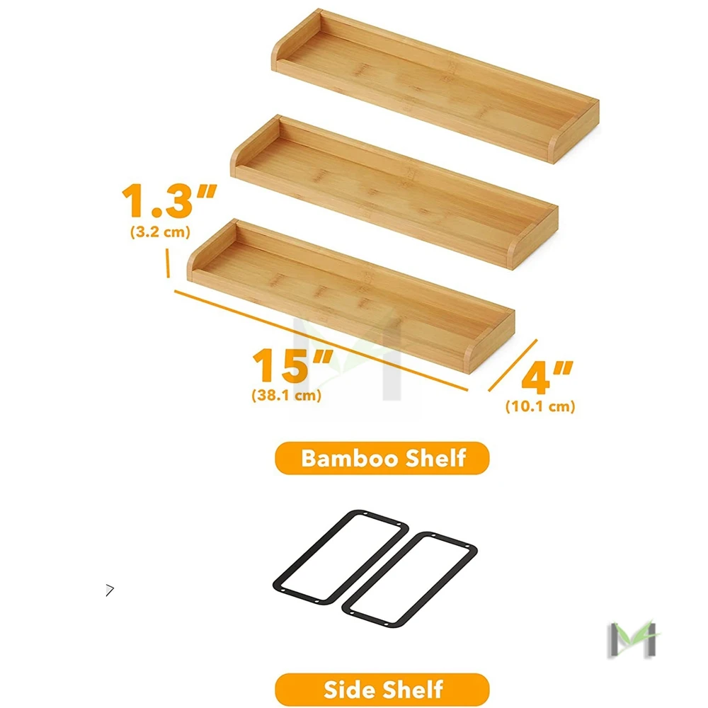 Bamboo Stove Top Magnetic Shelf for Kitchen Organization , Kitchen Organizer Over the Stove Spice Rack