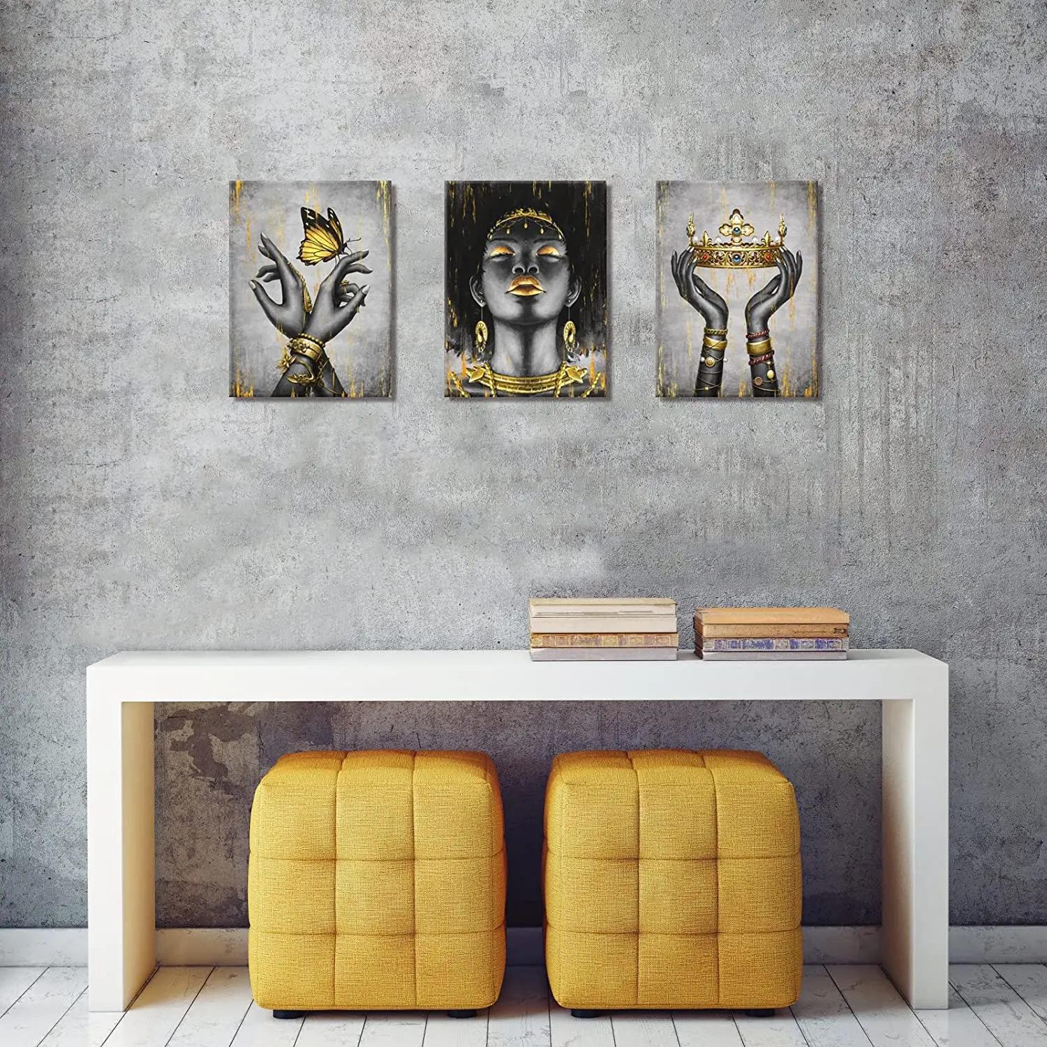 Modern Artwork Home Decoration Oil Painting Three Pieces Hand Painted Artwork Canvas Wall Art hand portrait oil painting