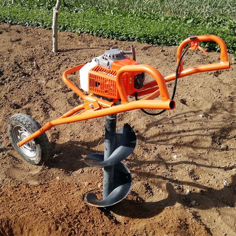 earth auger post hole digger tree planting manual hole digger