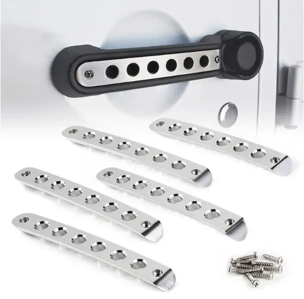 Black 2 4 Car Handle Inserts Cover Push Button Knobs Cover Trim for Jeep Wrangler JK Unlimited Accessories