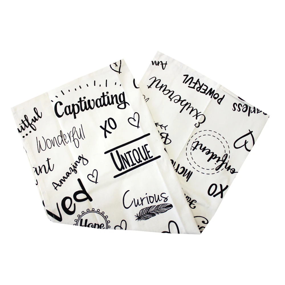 Absorbent screen printed flax wholesale custom printing 100% linen kitchen tea towel custom cotton tea towel