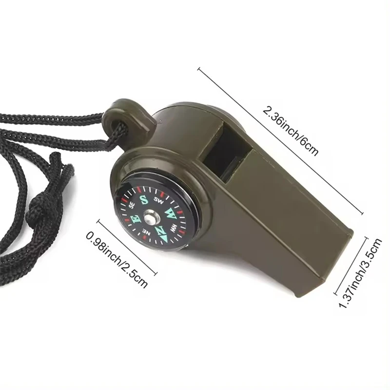 Wholesale Customized Logo Multifunction 3-in-1 Emergency Survival Acme Whistle Pocket Compass Portable Thermometer
