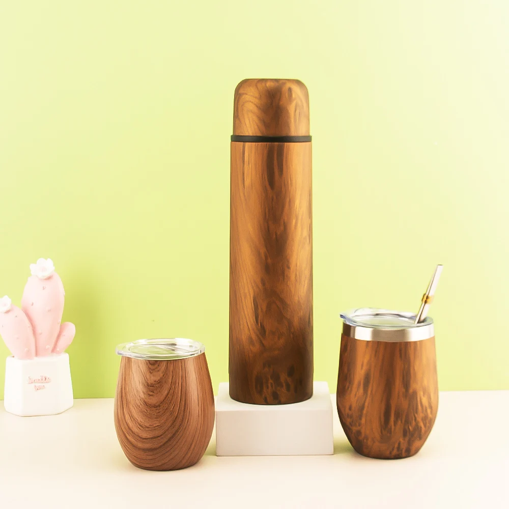 Double Wall Stainless Steel Vacuum Yerba Mate Set Insulated Wine Tumbler Yerba Cup Modern Mate Gourd Thermos with  Bombilla