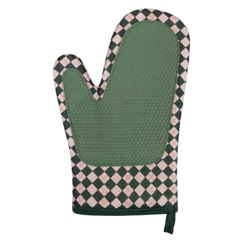 Nice Design Silicon Gloves Kitchen Baking BBQ Silicon Oven Mitts Glove Nordic Style Microwave Silicon Oven Anti-scald Glove