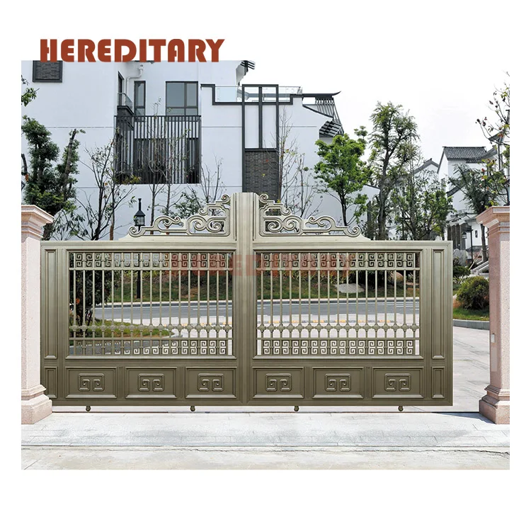 Powder coated modern grill gates with sliding gates design for houses