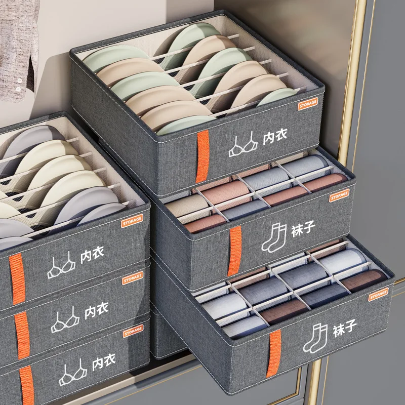 Hot wardrobe underwear organizer oxford fabric foldable panties socks bra storage box drawer underwear organizer storage box