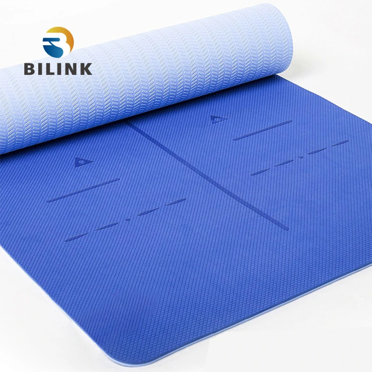 Bilink 100% TPE Material Latest Technology- High Density Lightweight Durable Foam TPE Exercise Yoga Mat with body line