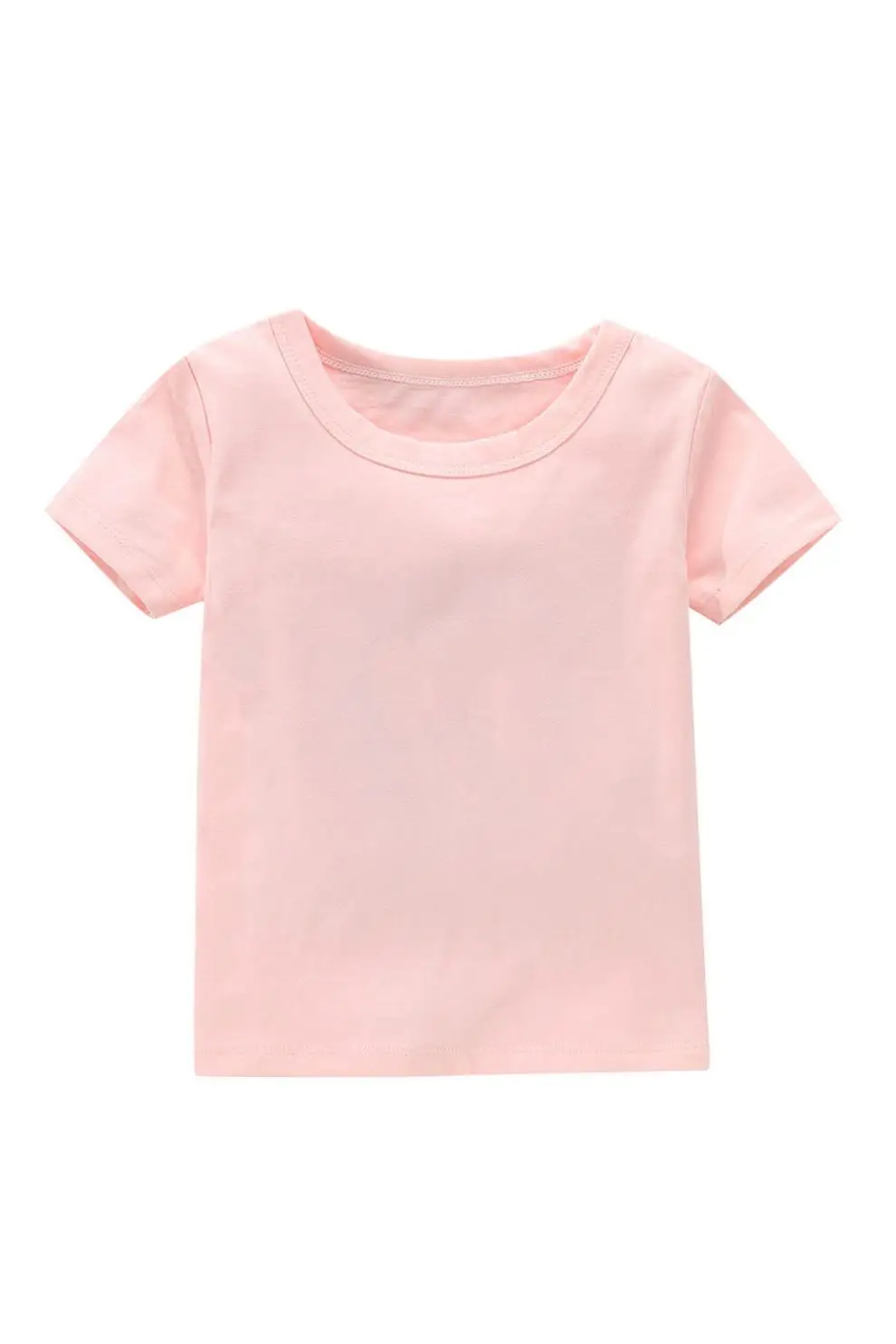 Unisex Personalized Infant Toddler Baby Basic T-Shirt Short Sleeve Solid Color Kids Plain Blank Tees Shirts For Boys Girls
