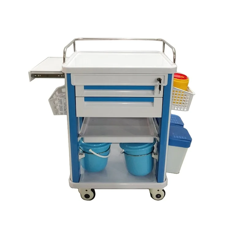 High Quality Wholesale Clinical Movable Abs Hospital Medical Trolley With 2/3 Drawers