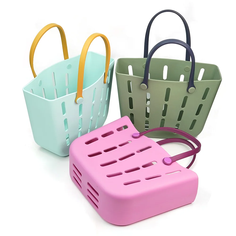 Customized Logo Eva Portable Summer Beach Waterproof Handbag Bag Basket Women Picnic Tote Bag Pouch Beach Bag