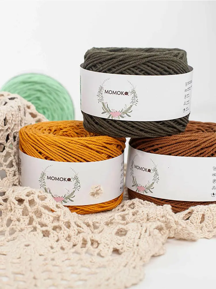 Cotton Linen DIY Hand Knitting thread Chunky Woven Worested Yarn for Crochet
