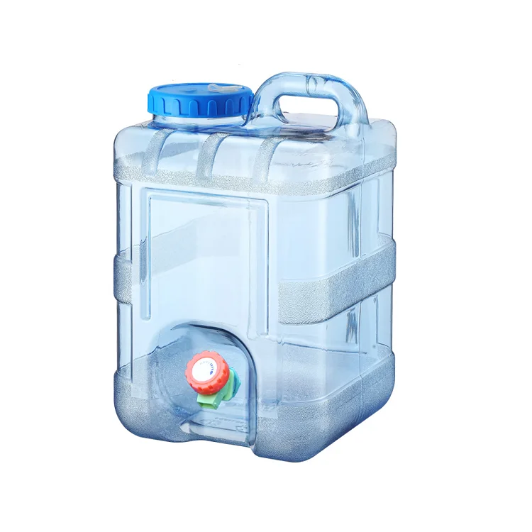 PC Outdoor Car Driving Tour Square Water Storage Bucket with Tap Drinking Bucket Portable Home Large Capacity Water Storage >10L