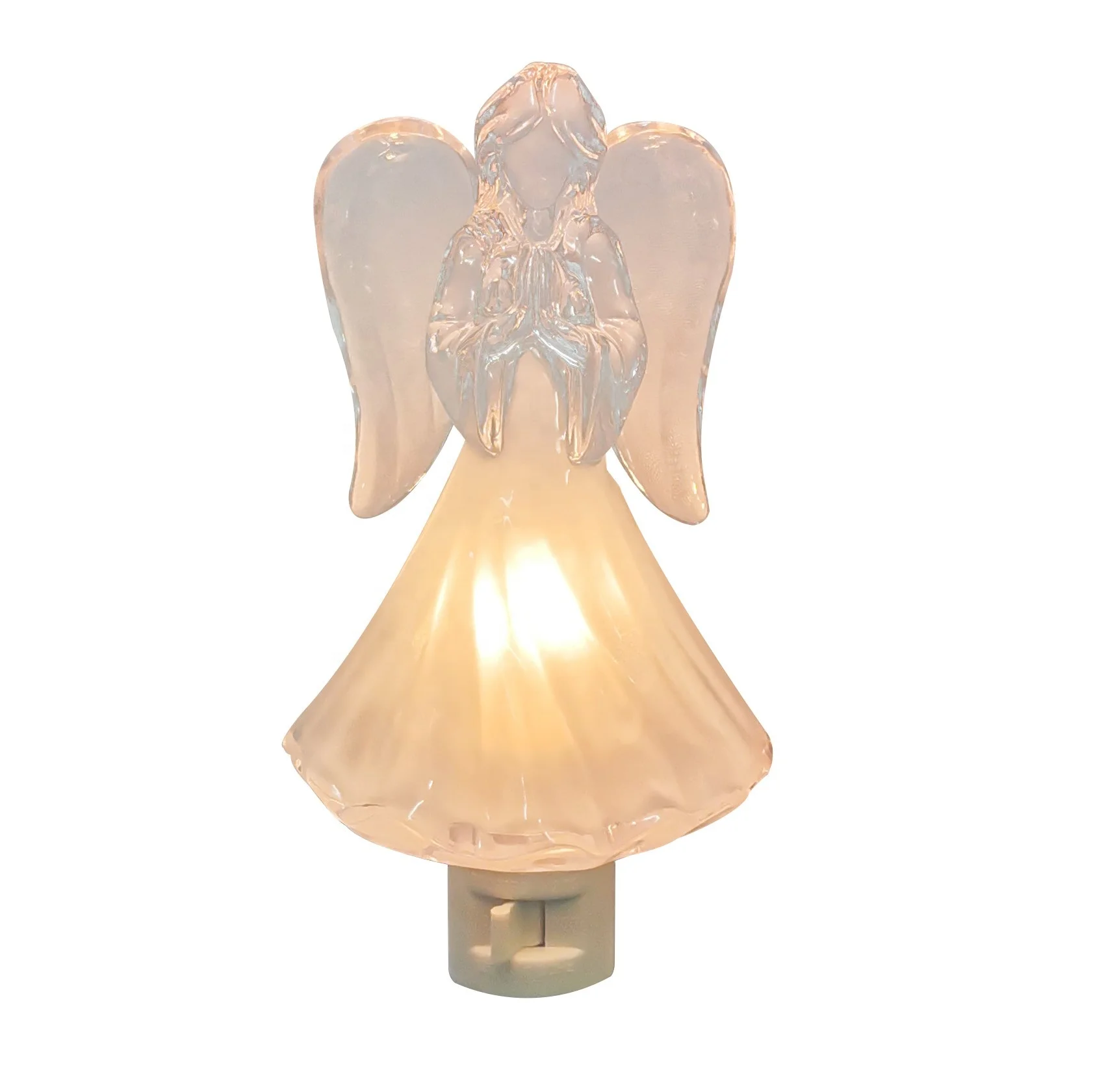HQ Glow Angel  Night Wall Lamps Praying Angel Night Light Plug into Wall-Includes a Clear 5w C7 and Rotational On/Off Switch