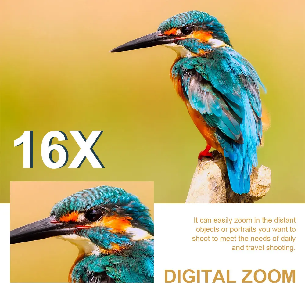 TOPU.Y 2.88 inch IPS screen CMOS sensor 44MP 16x digital zoom digital photo video camera with Flash Speedlite and Marco Lens