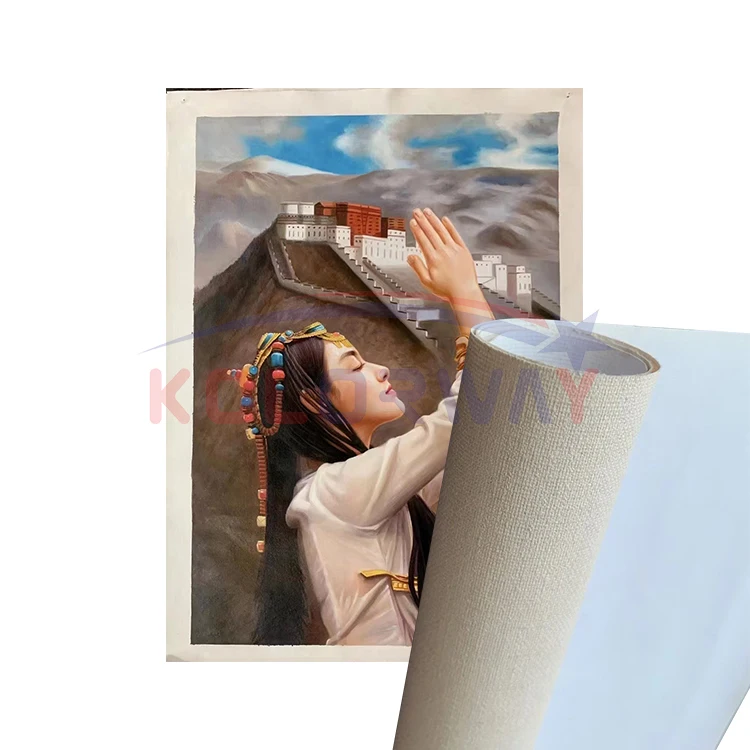 Оптовая продажа струйная печать холст для печати на водной основе из льна и хлопка рулон холста