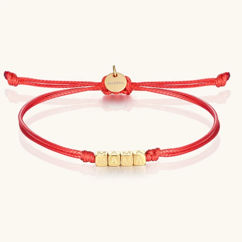 Wholesale MAMA Jewelry String Thread Bracelet Engraved Bead Bracelet BFF ILY LOVED MAMA Initial Letter Bracelets