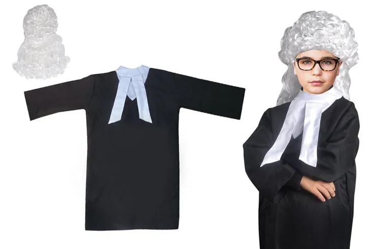 Customized holiday cosplay toy lawyer dress up costume fancy child judge costume sets