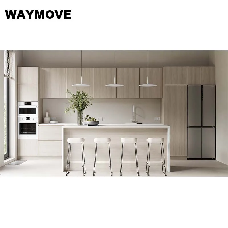 WAYMOVE кухонные шкафы из ПВХ и нержавеющей стали прочная коллекция меламина для современной кухни
