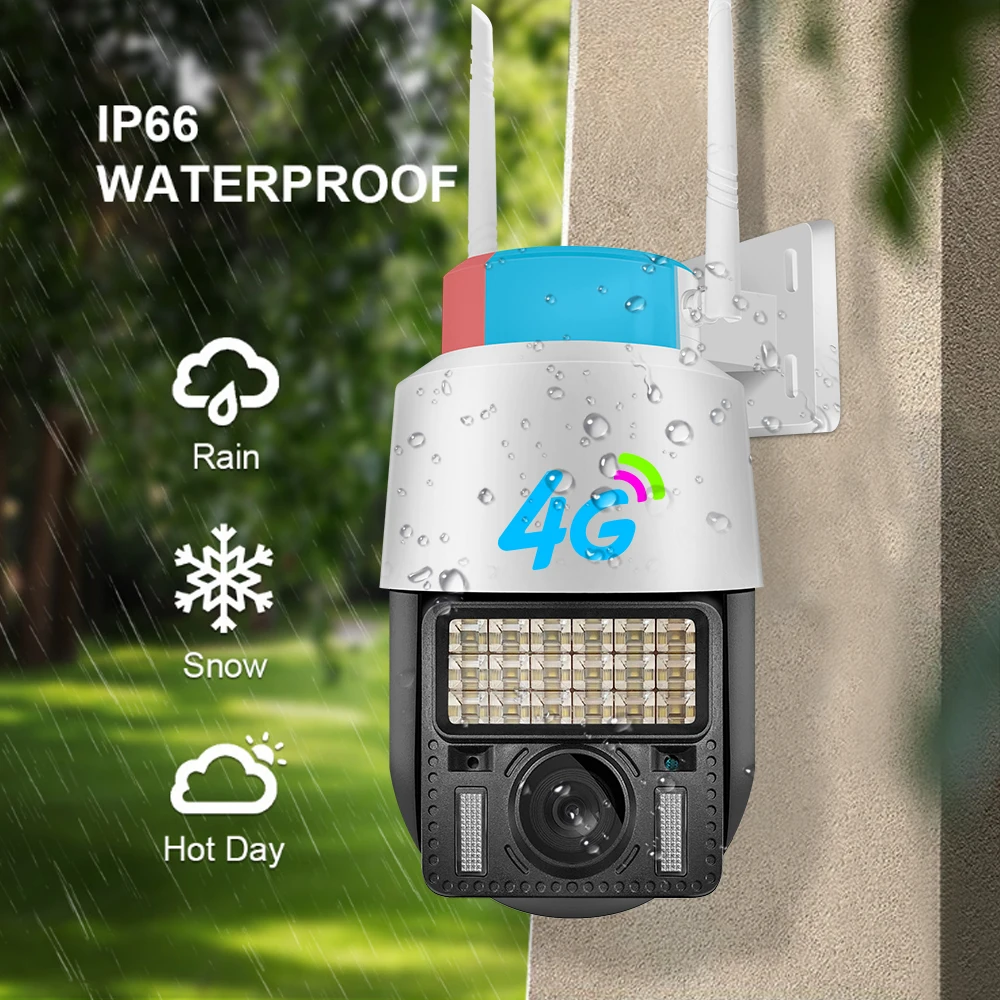 LED Colorful Images Night Vision V380 Alarm System Cctv Security Cameras Wifi Outdoor Ptz Trail Camera 4g