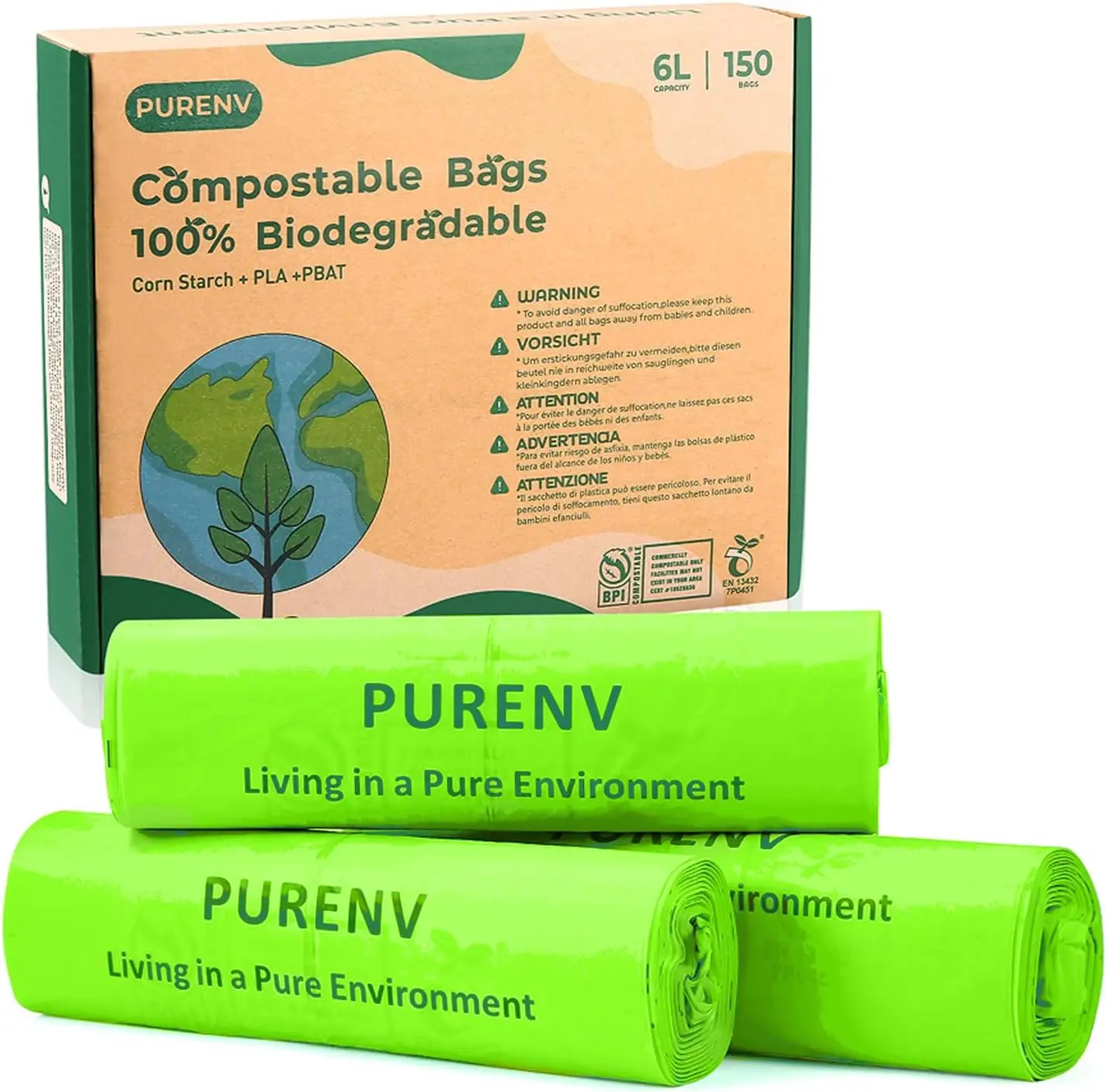 Wholesale Superior Quality EN13432 Heavy Duty Garbage Bags Biodegradable Bin Liner