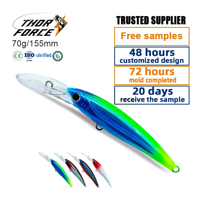THORFORCE OEM 155mm120mm Importde sticker TOP water saltwater lure artificial minnow lure Floating jerkbait minnow lure