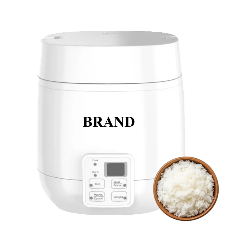 1.2L Multi-Cooker Mini Electric Rice Cooker with Non-Stick Inner, Timer and Keep Warm Function, Portable Handle, For 1-2 Persons