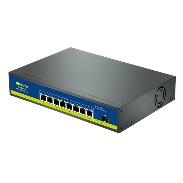 New Design Premium with 8 2.5G RJ45 ports  and 1 10G POE switch for IP cameras/wireless access points/VoIP phones