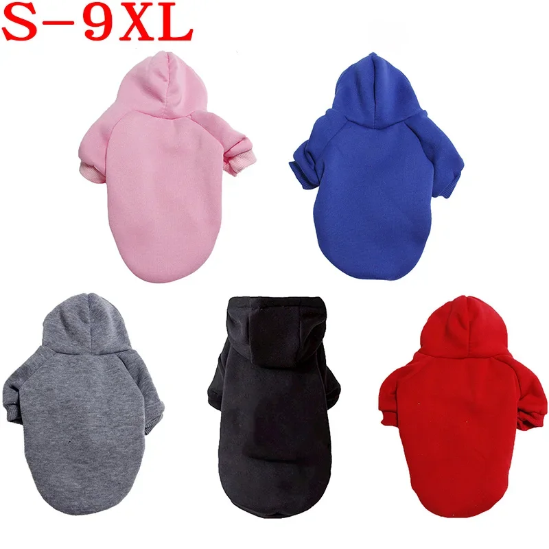 Solid Dog Jacket Coat Hoodies Sweatshirt pet Clothes for  Medium Large Dogs Labrador French Bulldog Yorkshire Outfit S-9XL