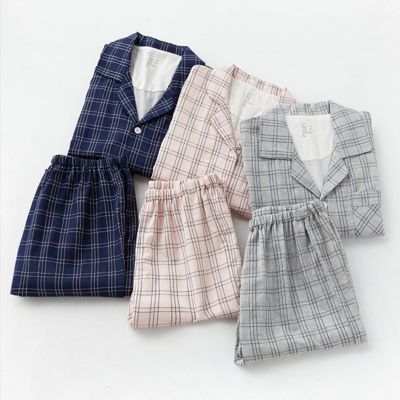 Осенние мужские Бесшовные Топы с длинным рукавом и брюки, пижамный комплект из 100% хлопка для мужчин