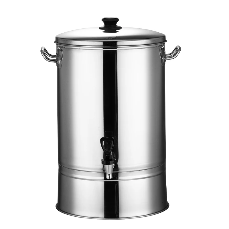 Stainless Steel Thermos Bucket Water Barrel Pot Milk Tea Bucket with faucet lid Hotel Supplies