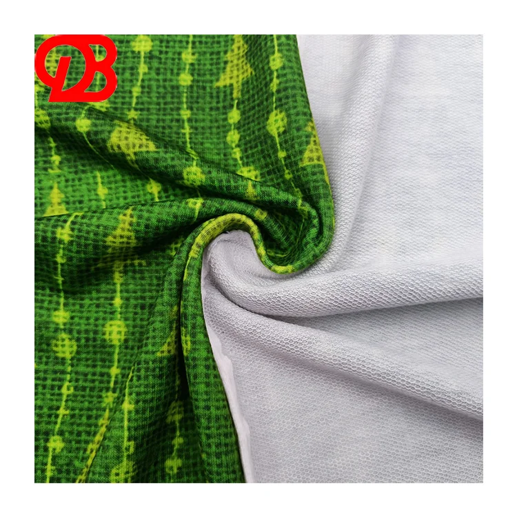 Christmas Day High Quality Stretch French Terry Towel Fabric Custom Printed for Garment and