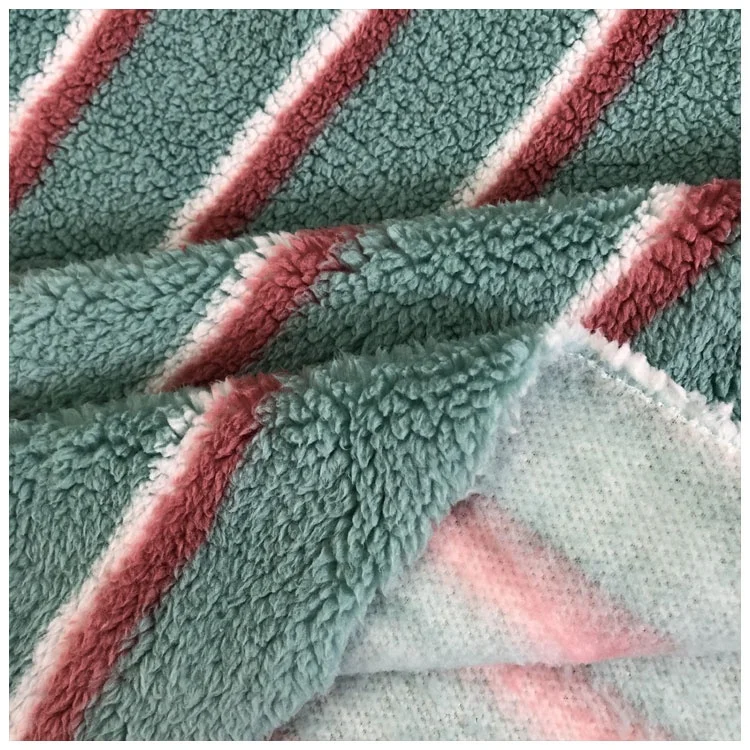  100% polyester faux fur low pile plush fabric shu velveteen printed custom