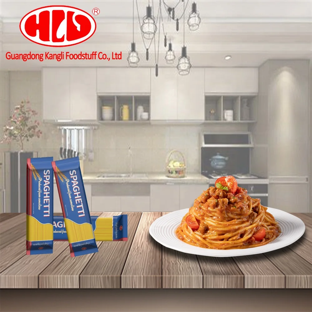 HLV Premium Quality durum wheat semolina Buck Wheat Spaghetti Bulk Italian Spaghetti Ketchup Beef Dried Spaghetti Pasta 500g