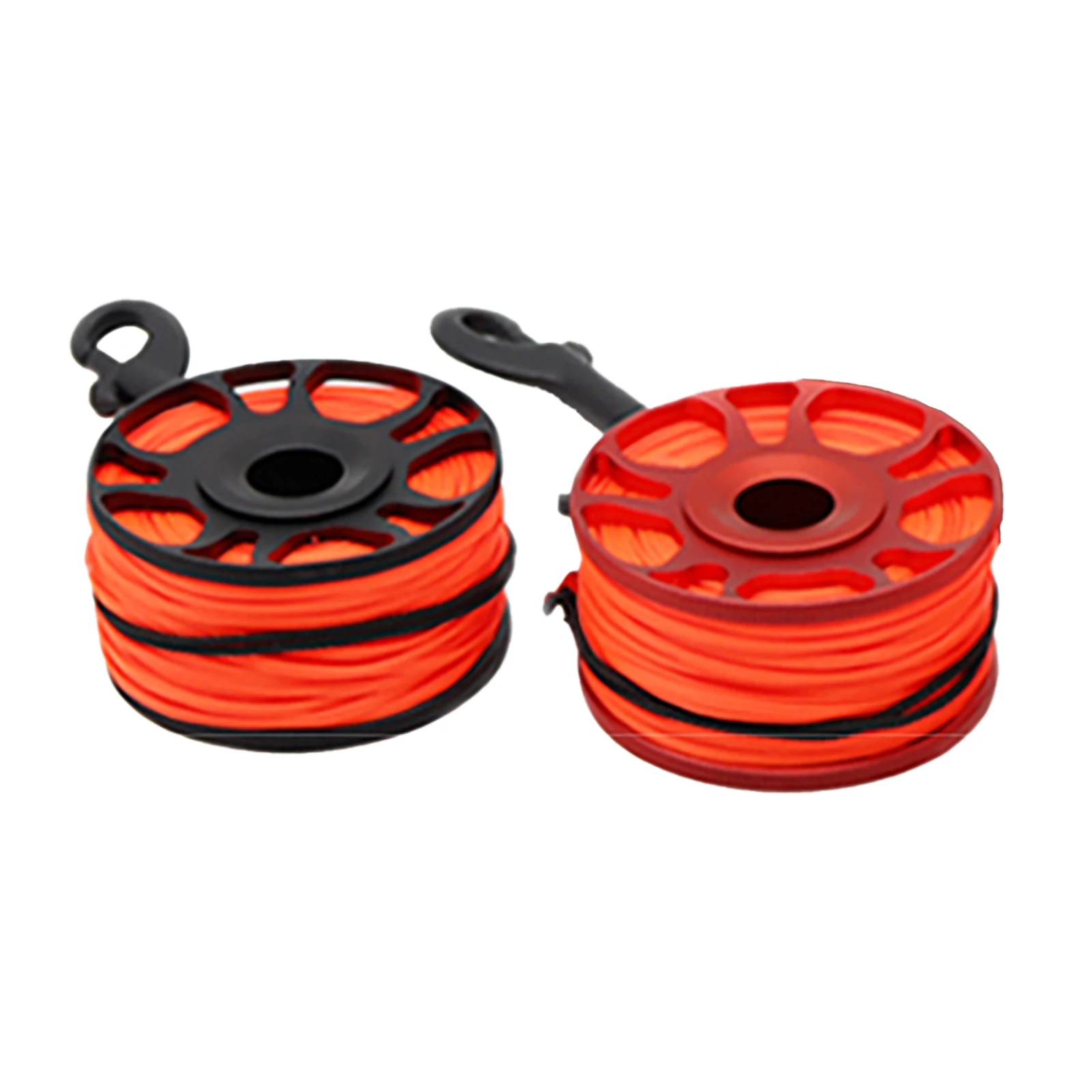 Scuba Diving Safety Accessories 50M SMB Finger Reel Aluminum Alloy Spool With Nylon Material Underwater Signal Buoy Device