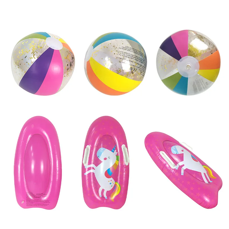 Baby Inflatable Pool Float Kids Swimming Rings Beach Ball Arm Ring and Surfboard