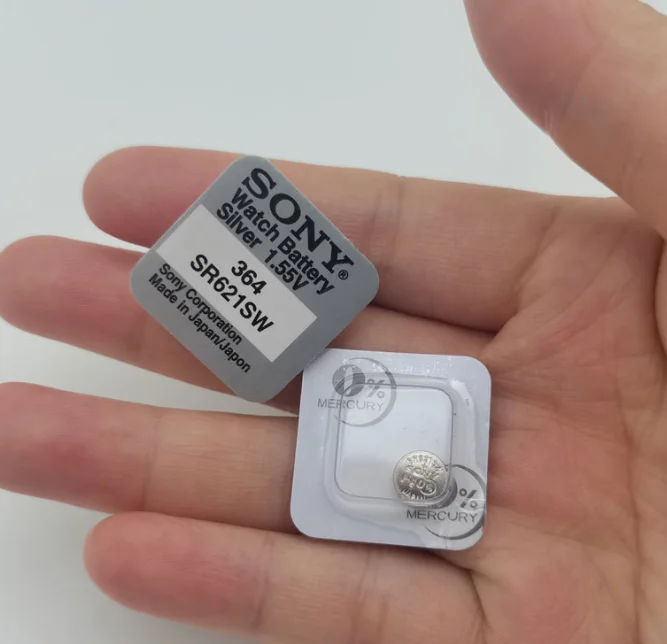 single pack for Sony 364 337 377 371 Original 1.55V Silver Oxide Watch Battery 364 SR621SW V364 SR60 SR621 AG1 Button Coin Cell