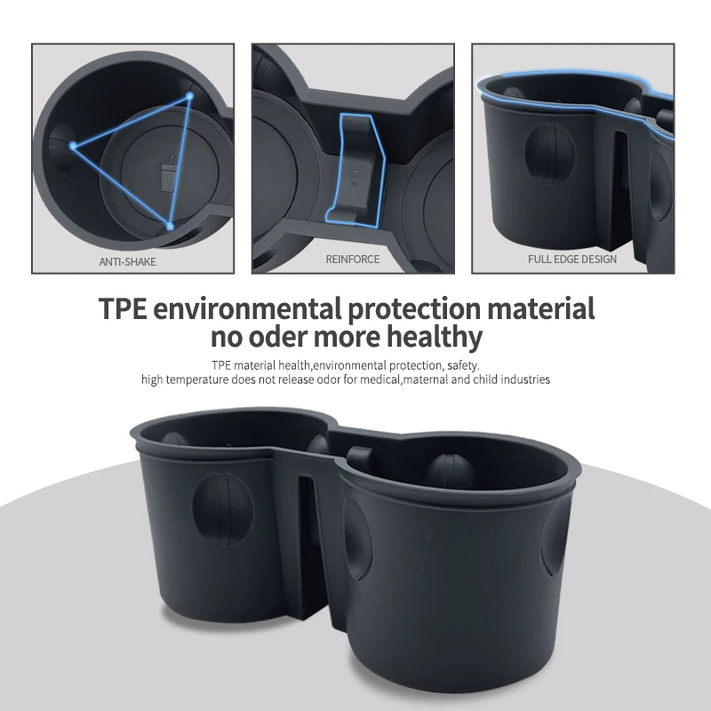 Water Cup Holder Limiter Car Center Control Cup Slot Silicone TPE for Model 3 2024 Interior Accessories
