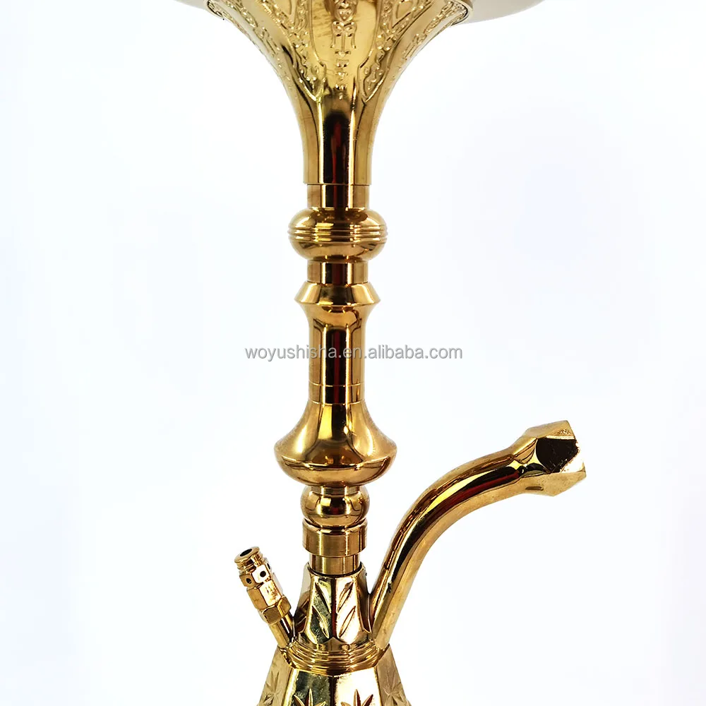 Arab Hookah for bar Lounge Text Bottle Striped Combination All Golden Bottle Zinc Alloy Shisha