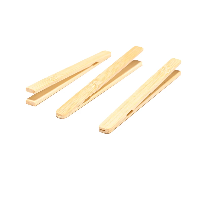Bamboo Toaster Tongs Bamboo Teaware Tea Clip Wood Toast Tong Reusable Wooden Tong for Kitchen