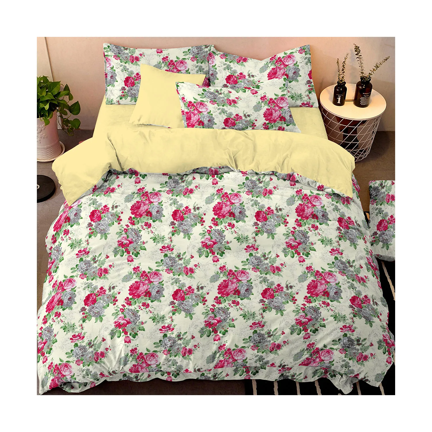 Customized microfiber pigment printed 100% polyester fabrics for bed sheets