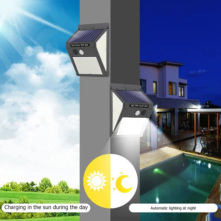 Balcony Courtyard Lighting Outdoor Waterproof Wall Mounted Motion Sensor Solar Street Lamp 6W Solar Energy Led Garden Light