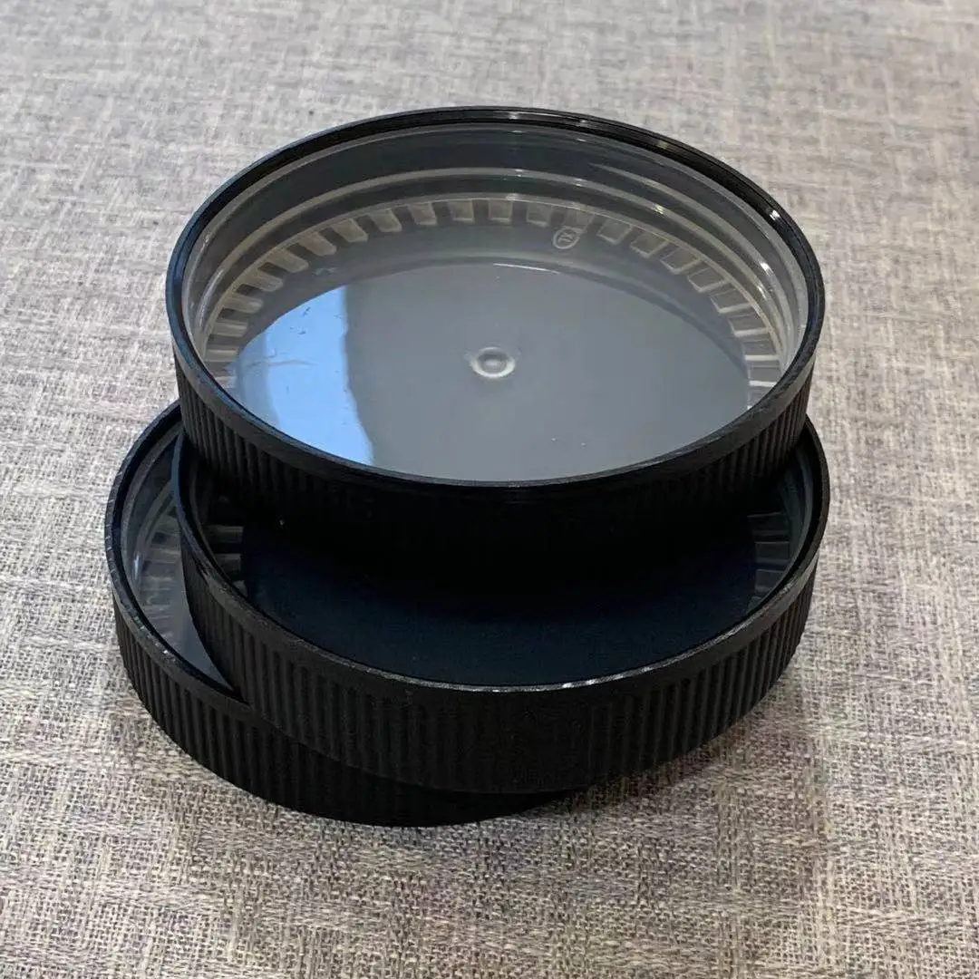 Manufacturers wholesale neck 89MM ribbed closure plastic child proof screw cap  CRC child resistance lid with Gasket for bottle