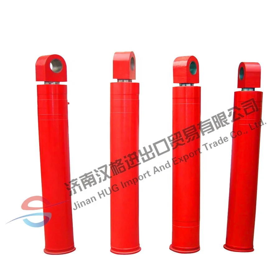 Red Custom Bore Rod Hydraulic Cylinder For Construction Industry