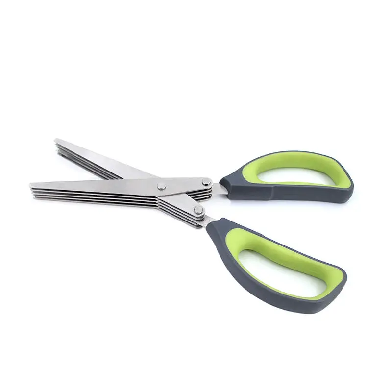 2023 hot seller kitchen scissors multi functional 5 Layers stainless steel knives scissor kitchen (1600591335808)