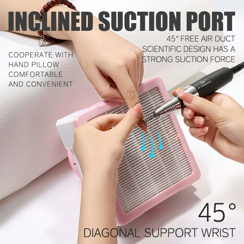 2024 Wholesale 40W Dust Suction Manicure Machine Professional Electric Low Noise 7200RPM Nail Dust Collector for Nail Salon