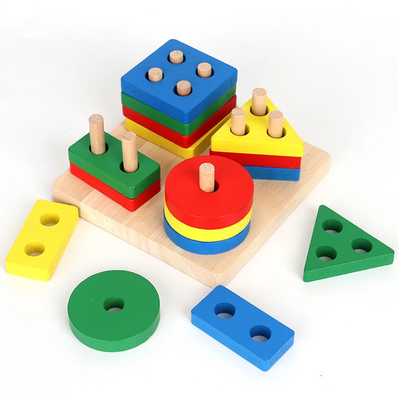 Wholesale Geometric Hand-eye Coordination Baby Montessori Learning Wooden Educational Toys For Kids 3 Year Old
