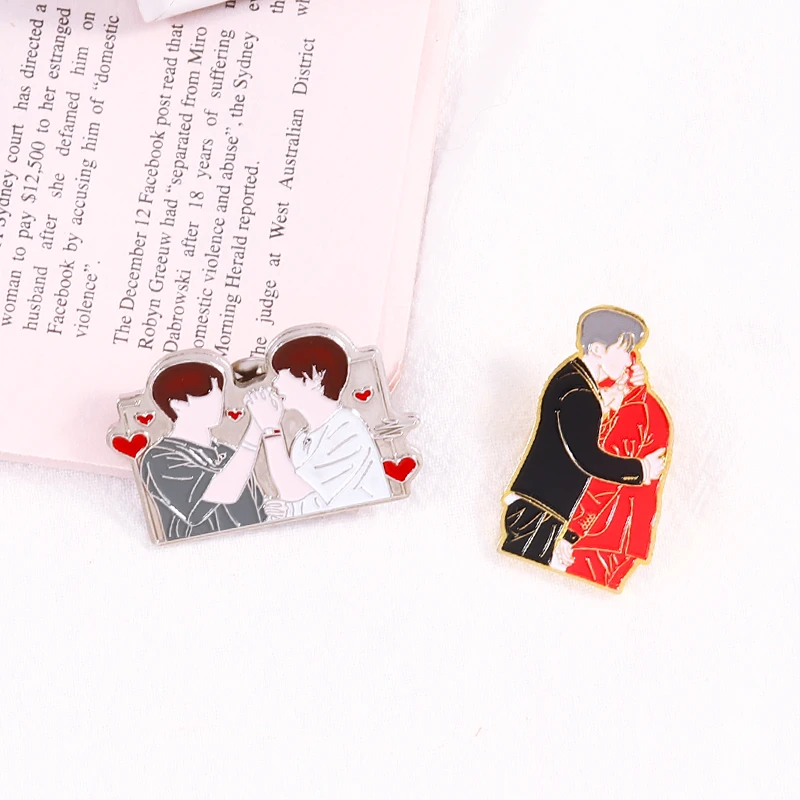 Оптовая продажа эмалированная брошь в стиле KPOP Bangtan Boys Vkook Taekook на лацкан металлические значки