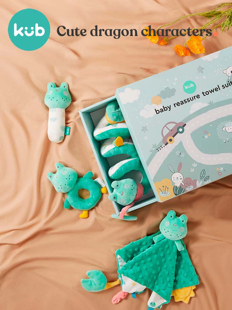 KUB Baby Gifts Set Security Blanket Cute Animal Velvet Newborns Security Blanket for Babies